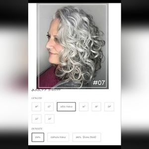 Curly Gray Hair Topper 14 "